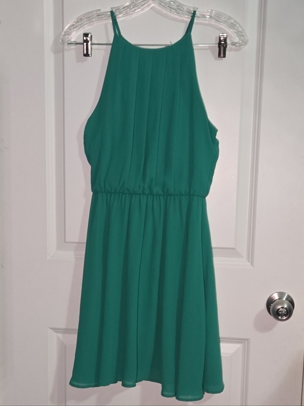 dina be Emerald Green Halter Mini Dress